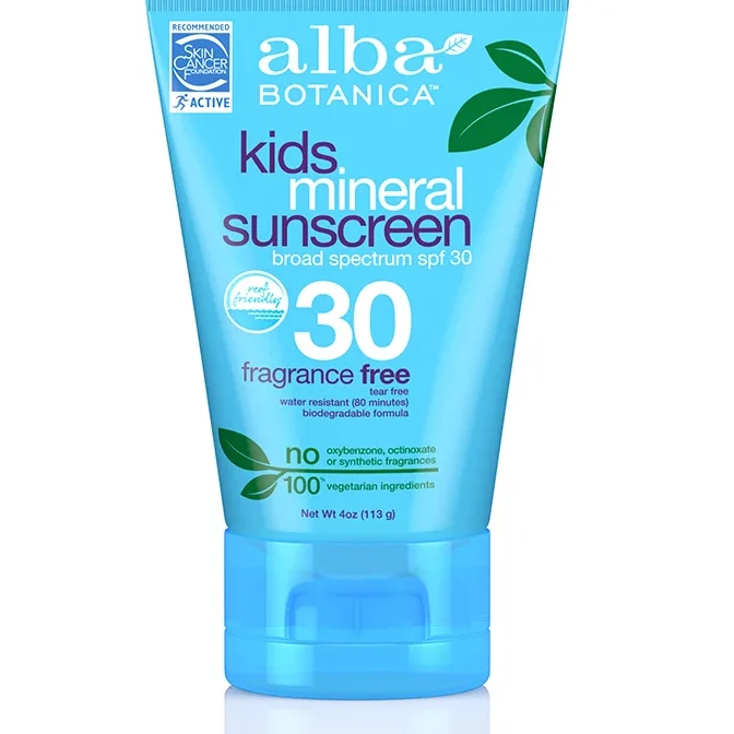 Alba Botanica Kids Fragrance Free Mineral Sunscreen - SPF30 - 113g