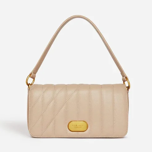 Aurora Vegan Leather Crossbody Bag - Beige