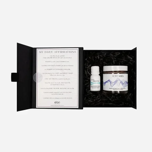 Just Breathe Pure Essential Oil & Himalayan Salt Crystals Gift Set | Aromatherapy Blend