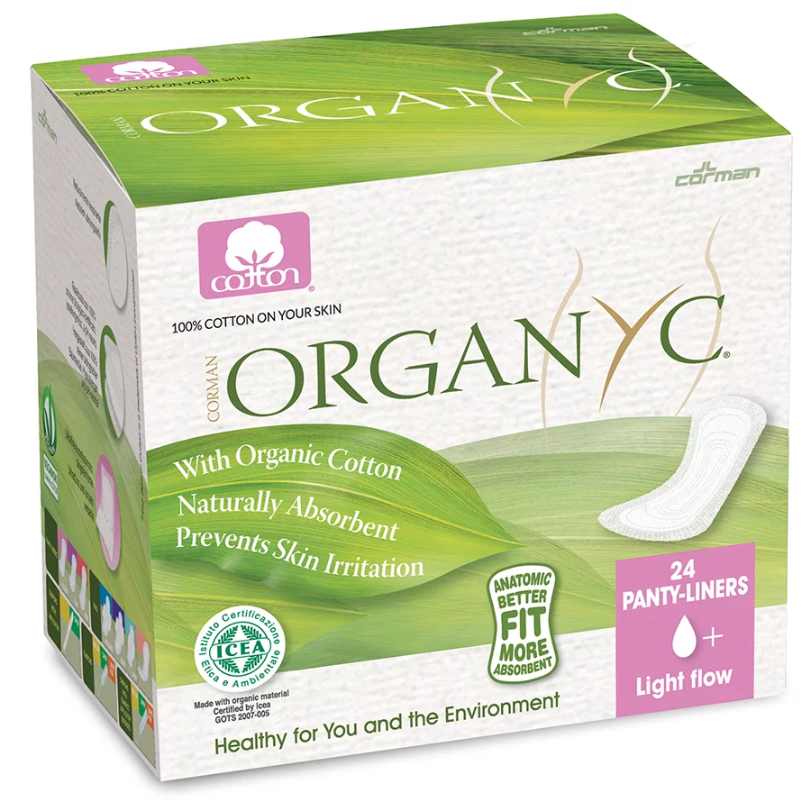 Organyc Individually Wrapped Panty Liners - Light - Pack of 24