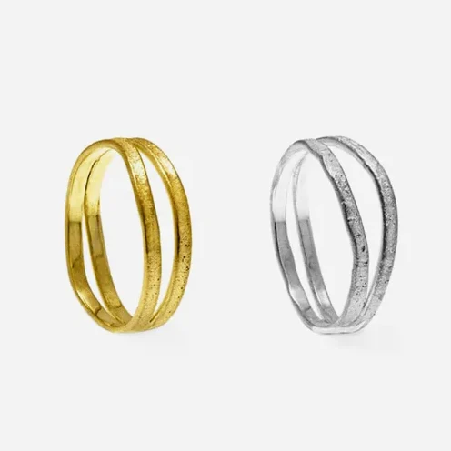 Recycled 925 Sterling Silver / Fairtrade Gold Double Nest Rings | 18ct or Silver