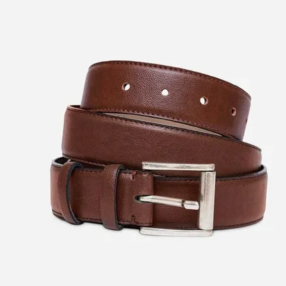 Taylor Classic Vegan Leather Belt - Brown