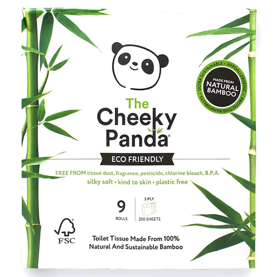 The Cheeky Panda Bamboo Toilet Tissue - 9 Rolls