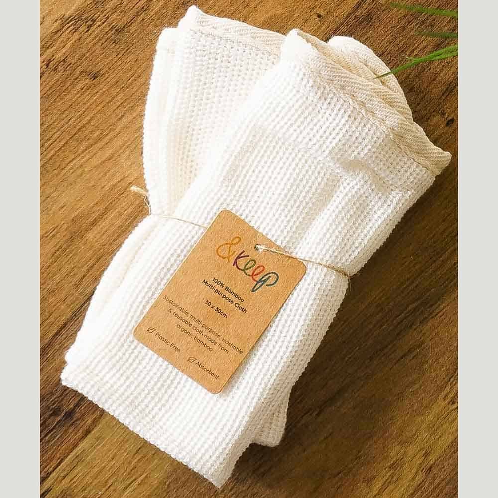 &KEEP BAMBOO MULTI-PURPOSE CLOTHS - PACK OF 2