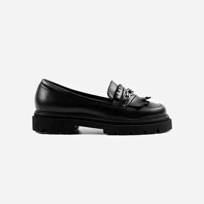 Chunky Grape Leather Vegan Loafers edited