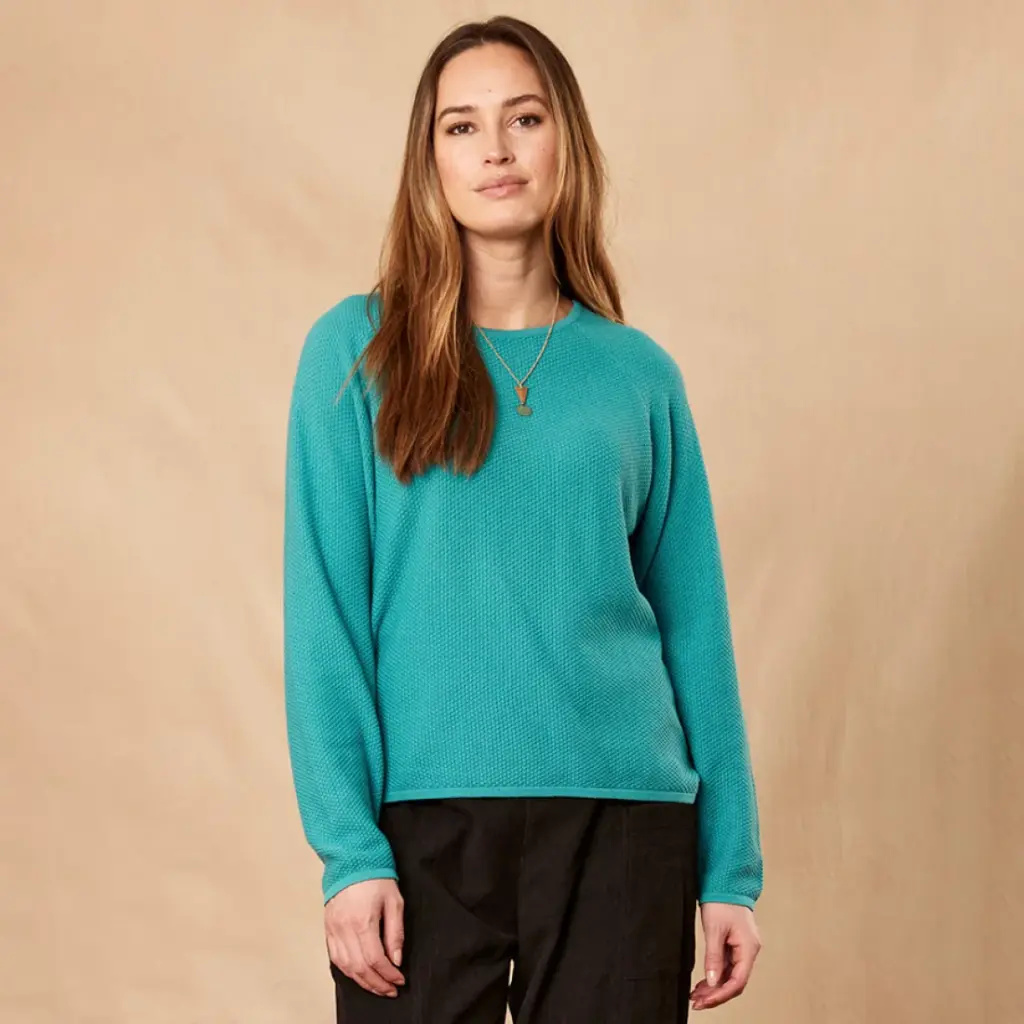 Nomads Organic Cotton Raglan Jumper - Duck Egg