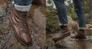 Rugged vegan boots - brown