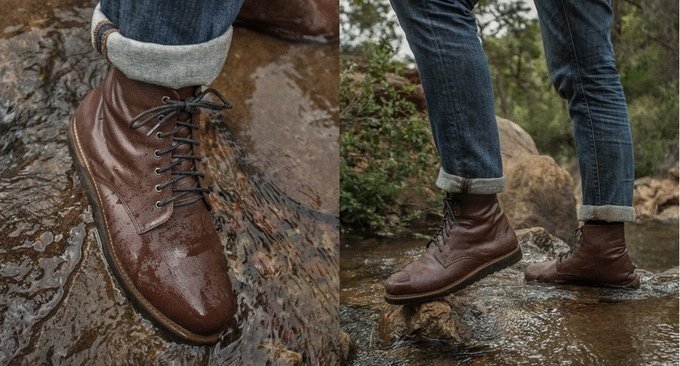 Rugged vegan boots - brown