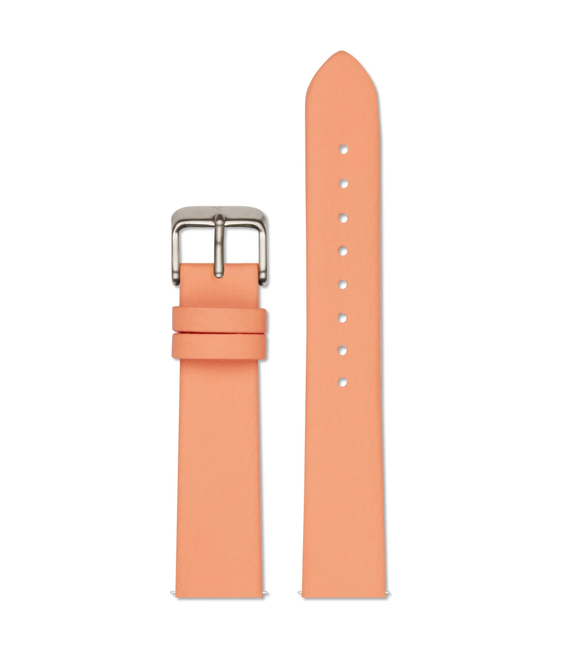 CORAL WITH BRUSHED SILVER BUCKLE 18MM
