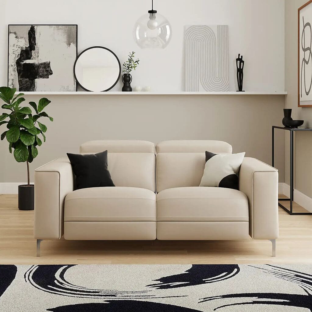 Renzo Iva Faux Leather Electric Recliner 2 Seater Sofa
